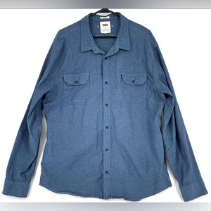 Levi's Men's Blue Stretch Fabric Casual Vented Shirt. XXL